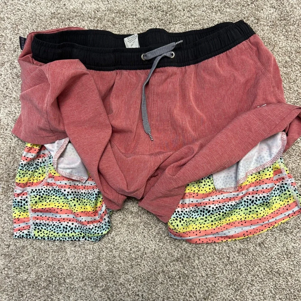 Burlebo Performance Shorts Mens XL Heather Red Hybrid Lined Active Gorpcore
